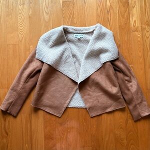 Faux Suede Shearling Lined Oversized Coat